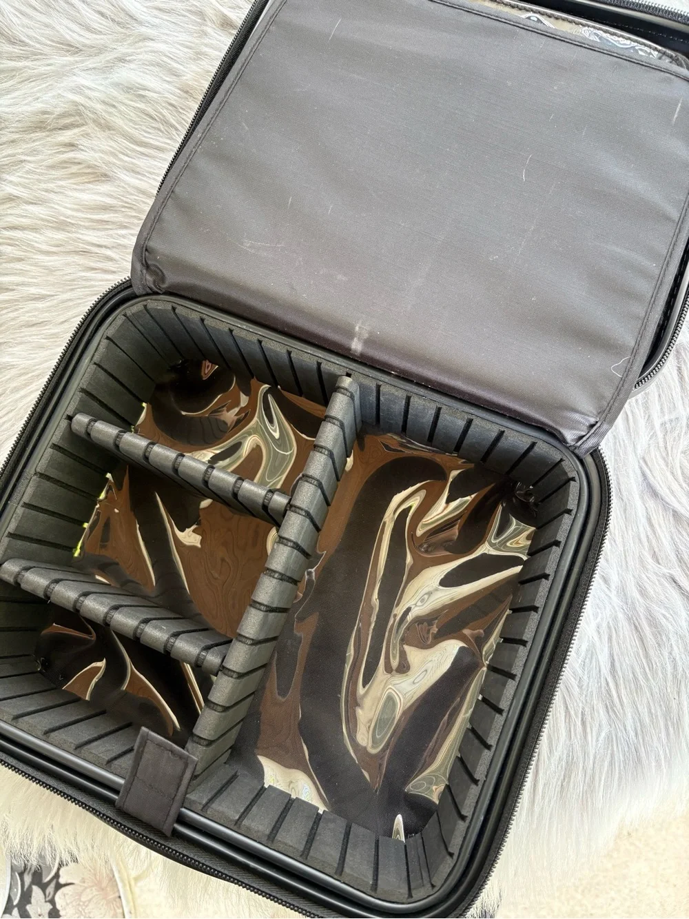 White Hard-Shell Makeup Organizer Case